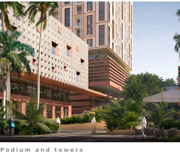 Podium and towers